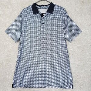 Maelreg Men's Performance Polo Shirt Size Medium Stretch Blue Golf Resort Preppy